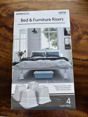 White Bed & Furniture Risers - Set of 4